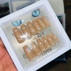 PINK KEY NAILS 12 PCS SET | قطعة 12 – KEY PINK مجموعة أظافر